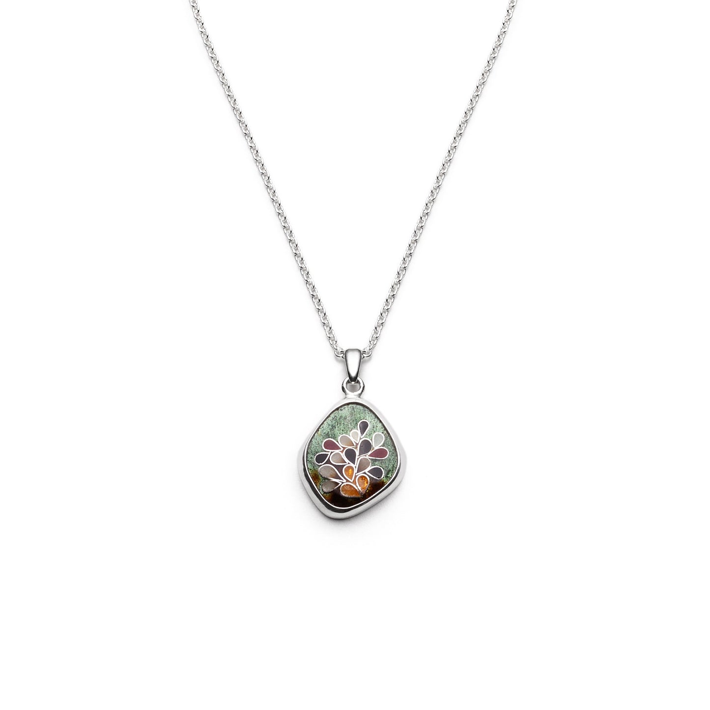 Necklace with a pendant on a white background