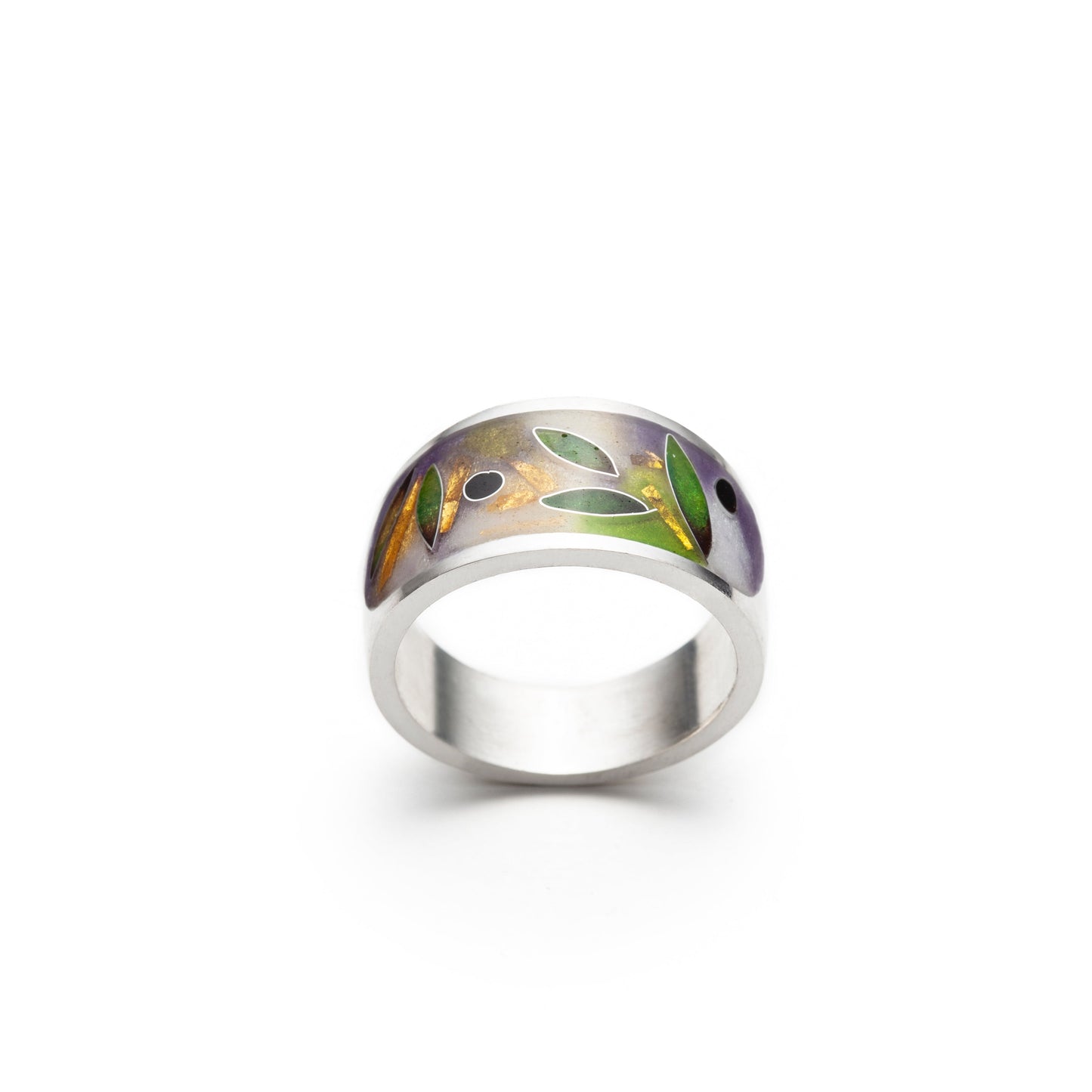 Olive Orchard Cloisonné Band Ring