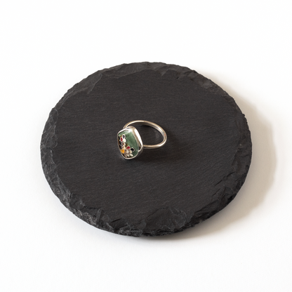 Sage Garden Cloisonné Sterling Silver Ring
