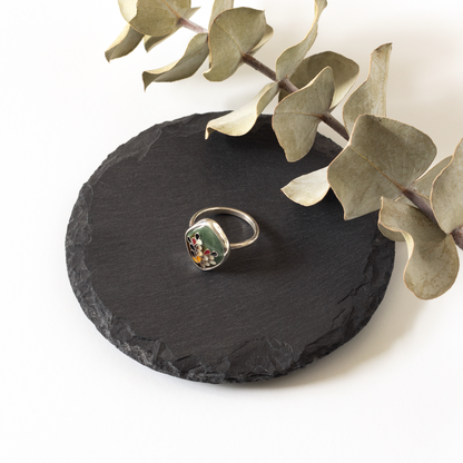 Sage Garden Cloisonné Sterling Silver Ring