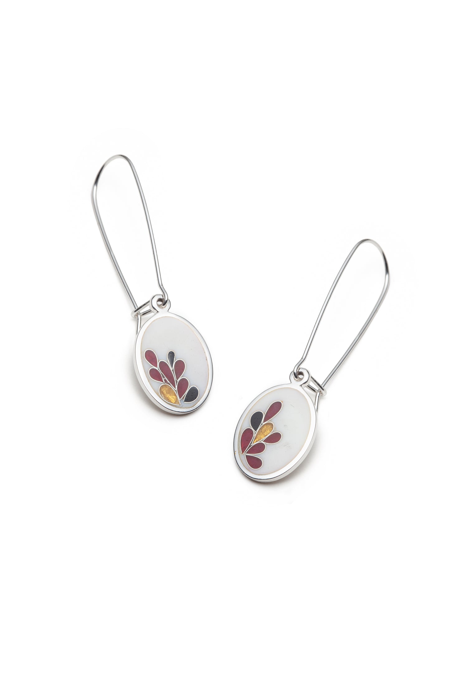 White oval earrings