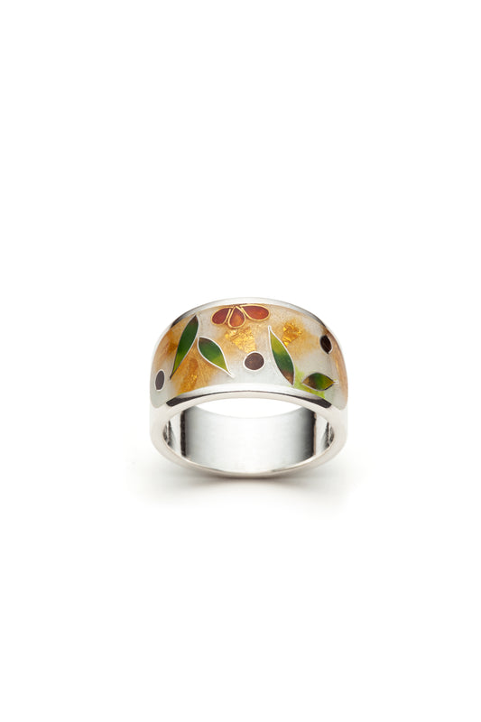 Olive branch band ring